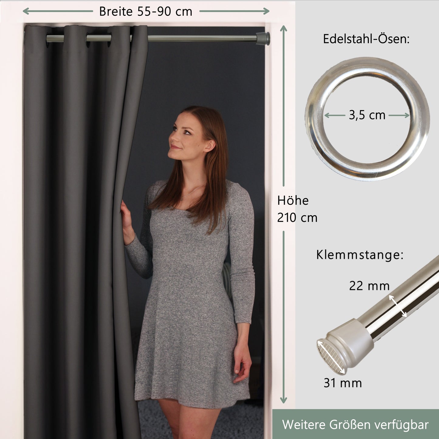 Türvorhang & Stange silber