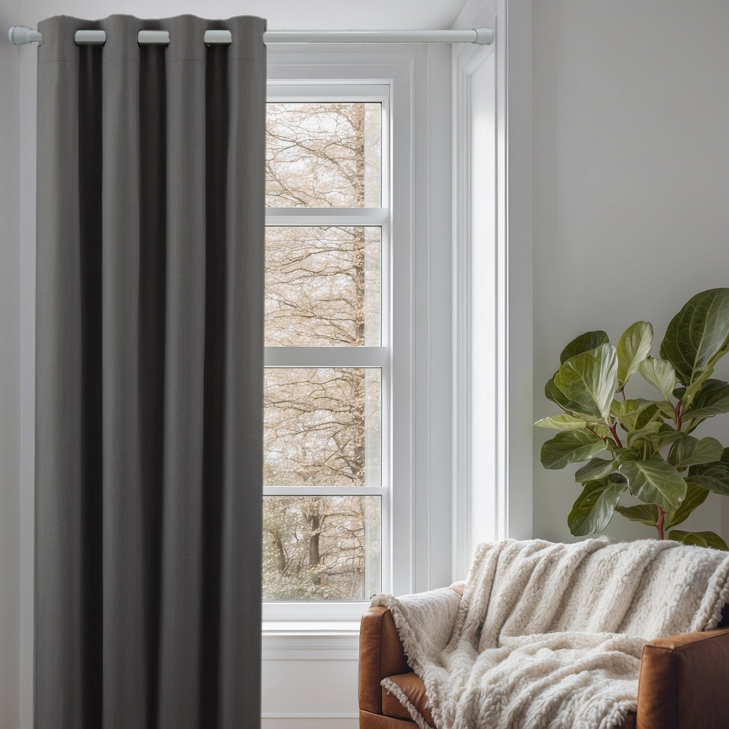 Door curtain & tension-rod white