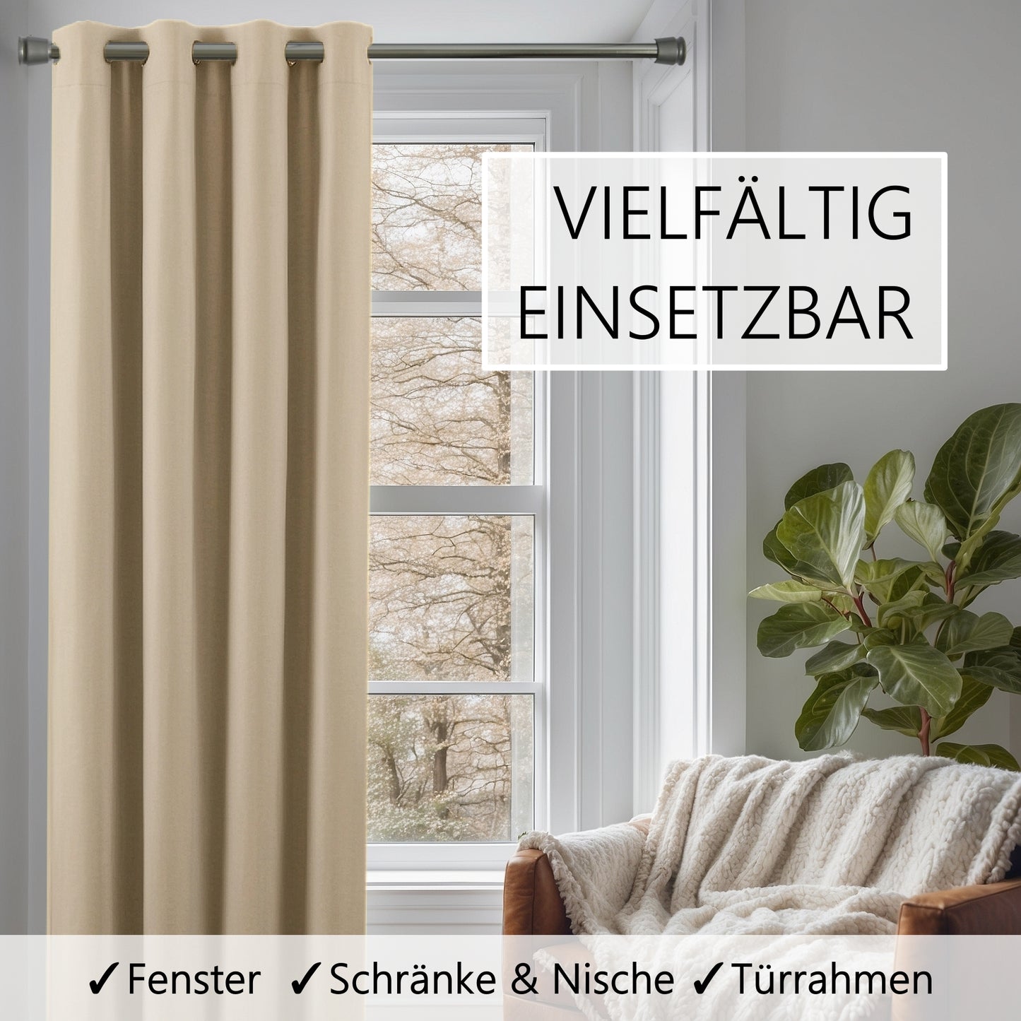 Türvorhang & Stange silber