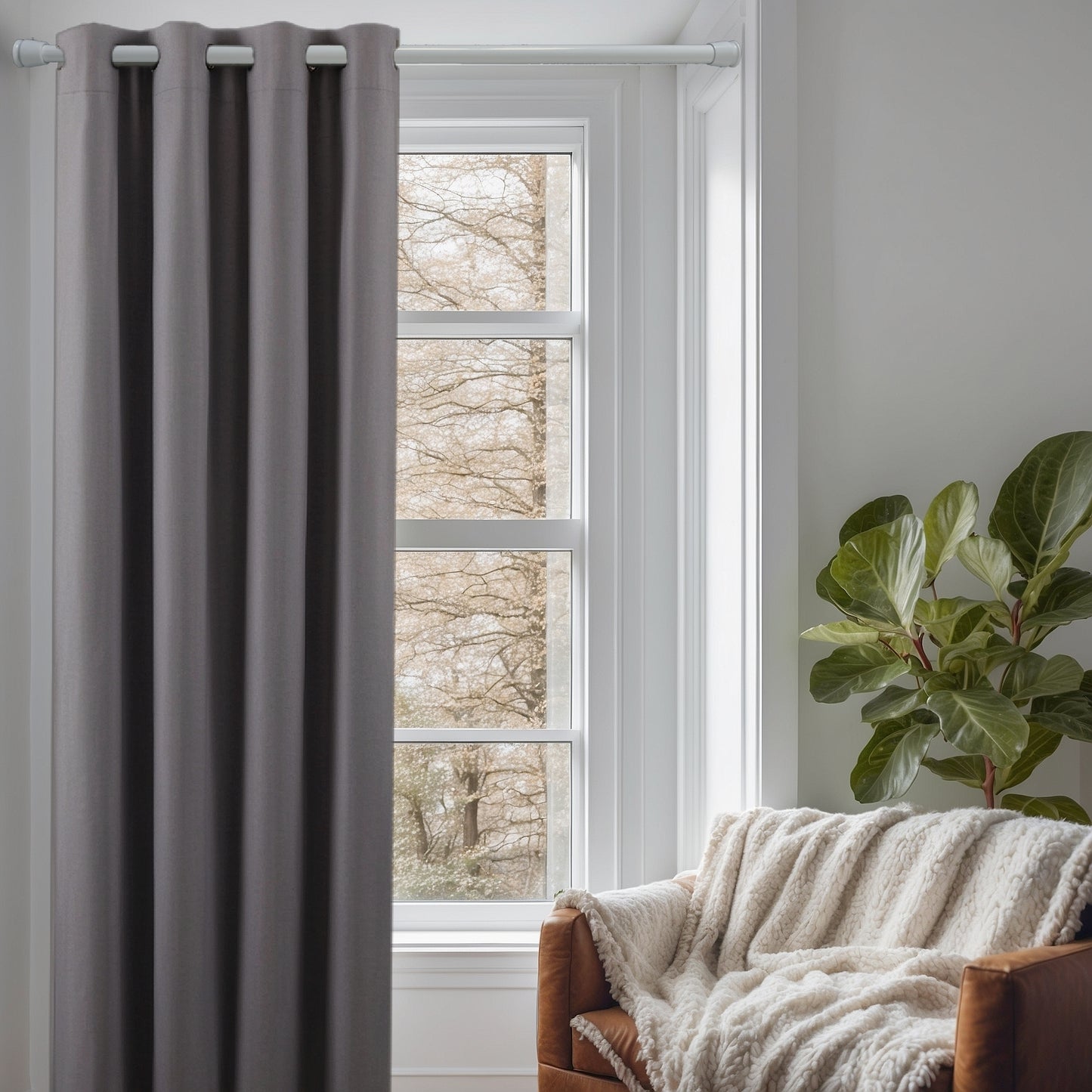 Door curtain & tension-rod white