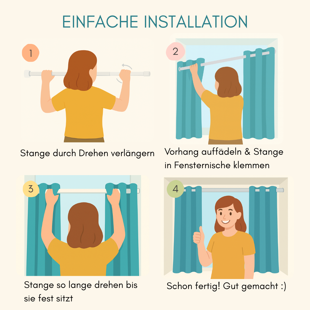 Vorhang-Set mit Klemmstange
