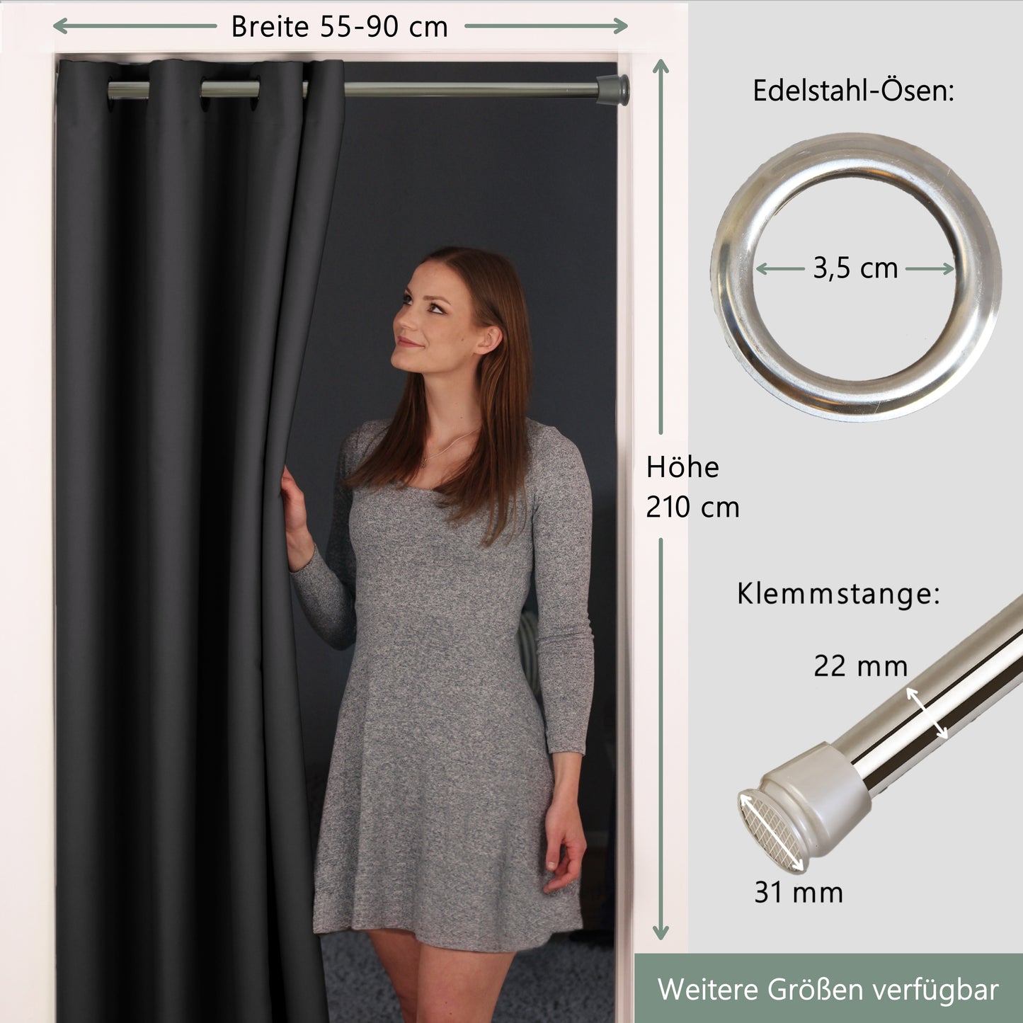 Türvorhang & Stange silber
