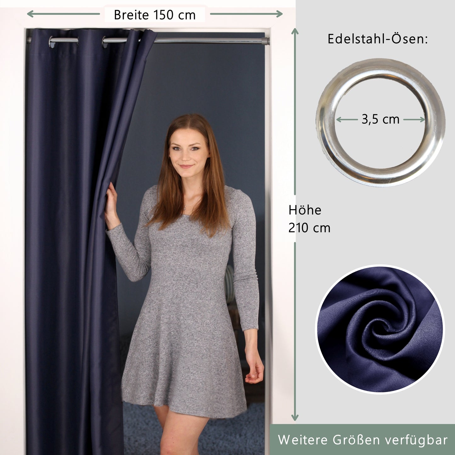 Türvorhang & Stange silber