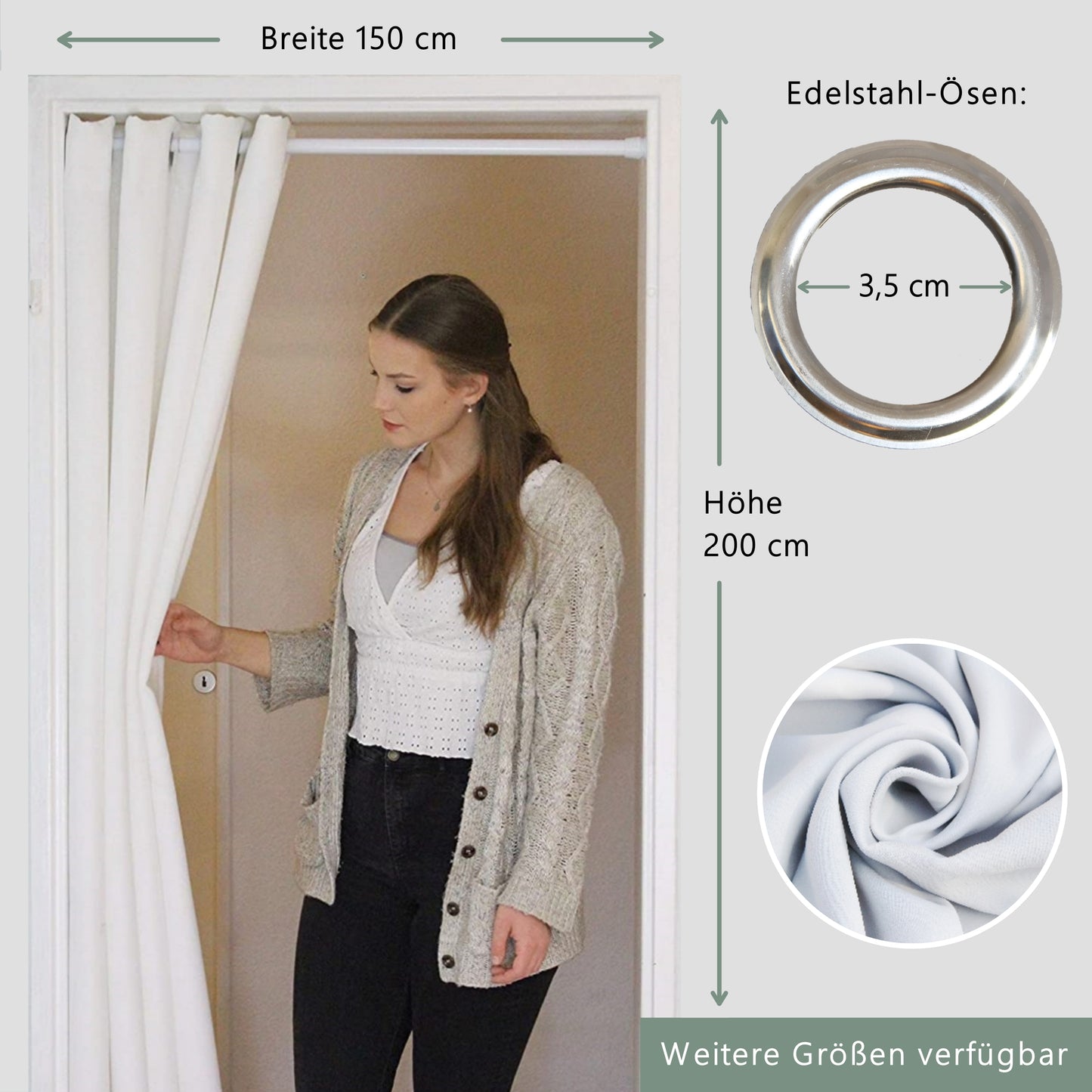 Türvorhang & Stange silber