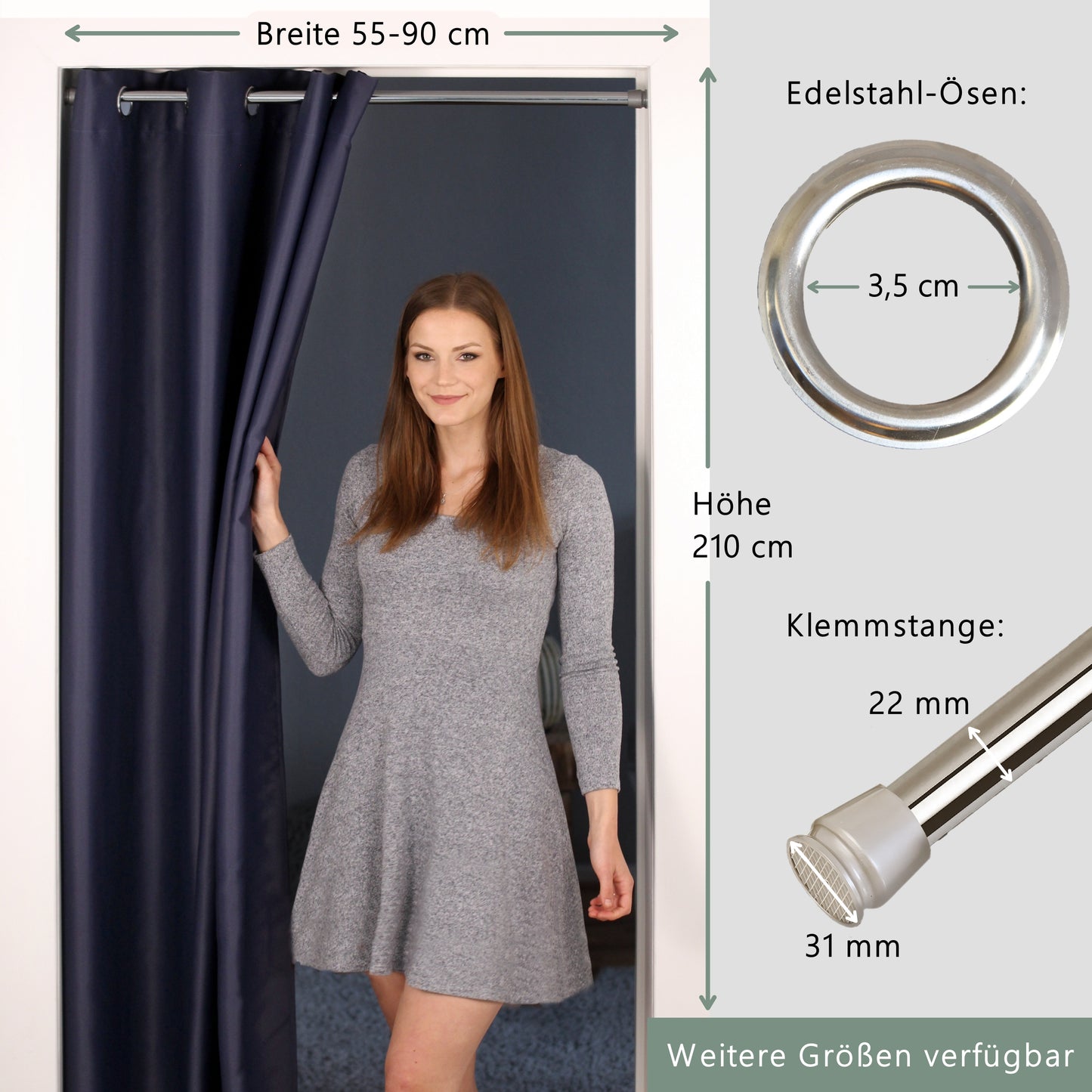 Türvorhang & Stange silber