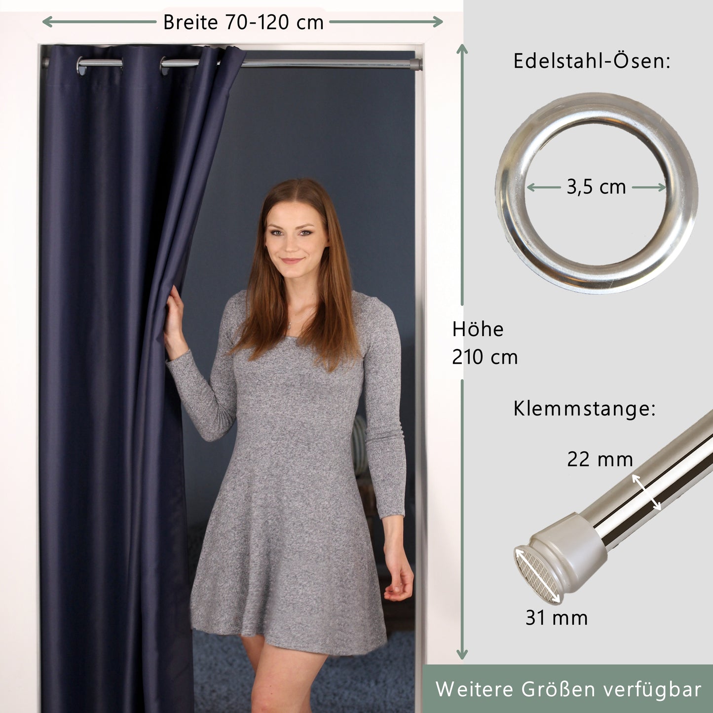 Türvorhang & Stange silber