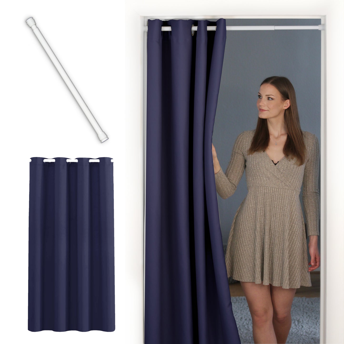 Door curtain & tension-rod white