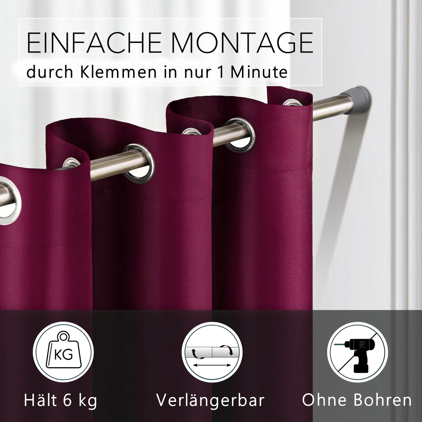 Türvorhang & Stange silber