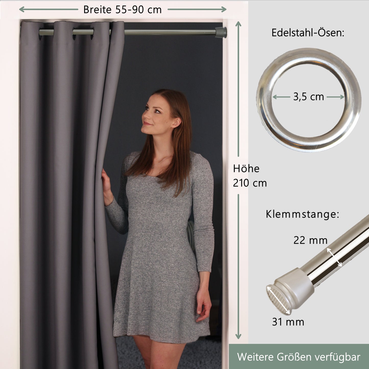 Türvorhang & Stange silber