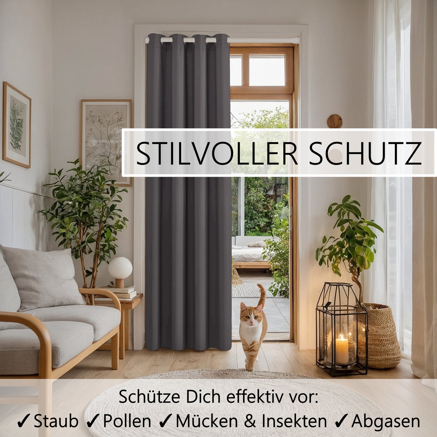 Door curtain & tension-rod white