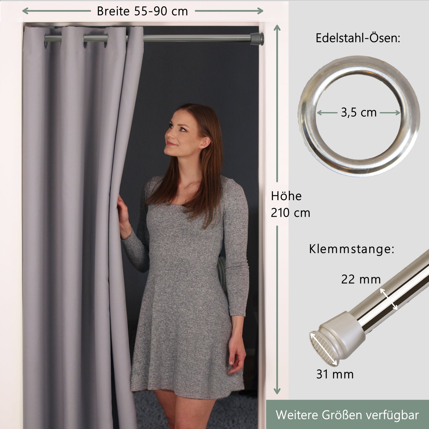 Türvorhang & Stange silber