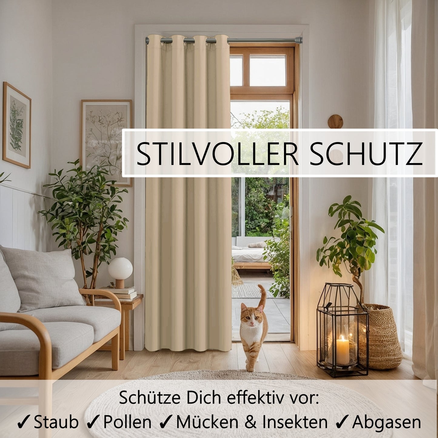 Türvorhang & Stange silber