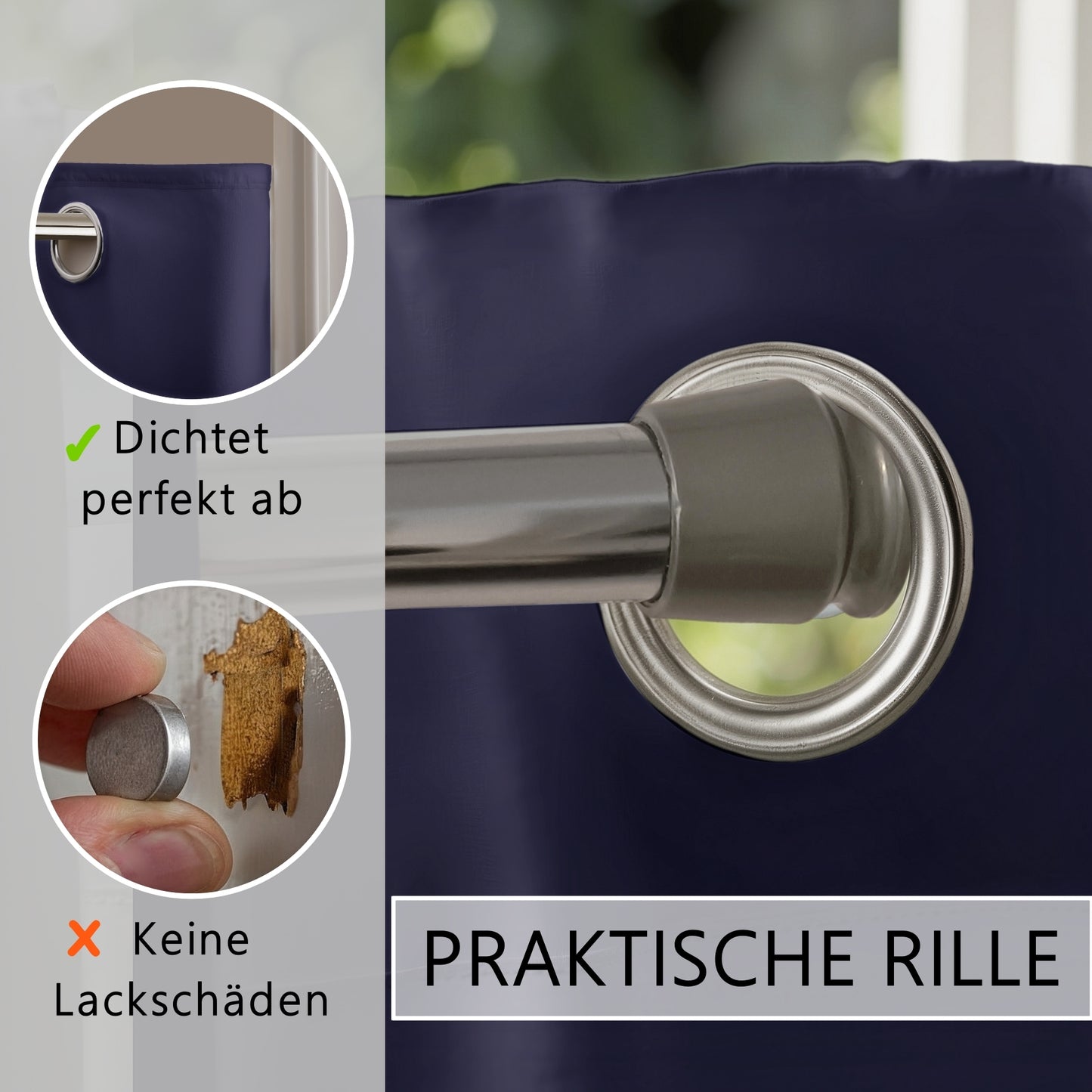 Türvorhang & Stange silber