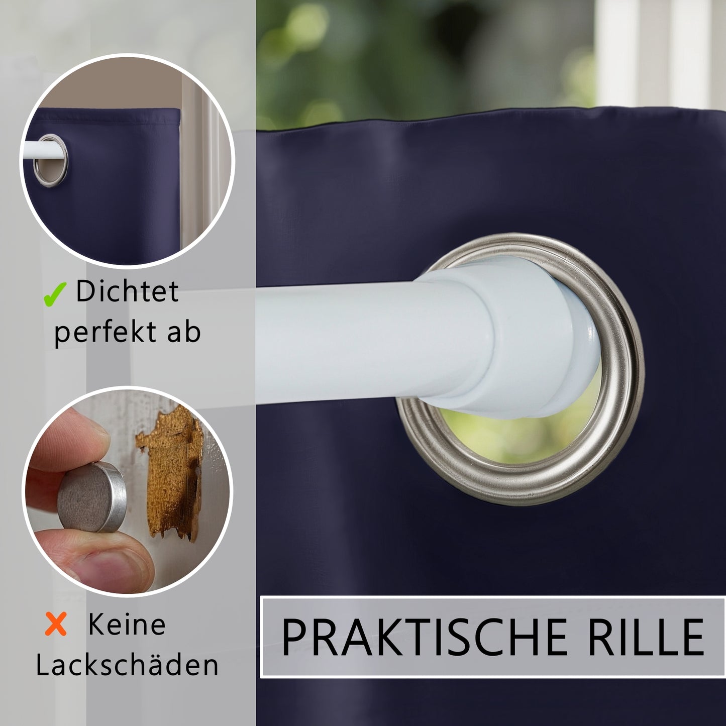 Door curtain & tension-rod white