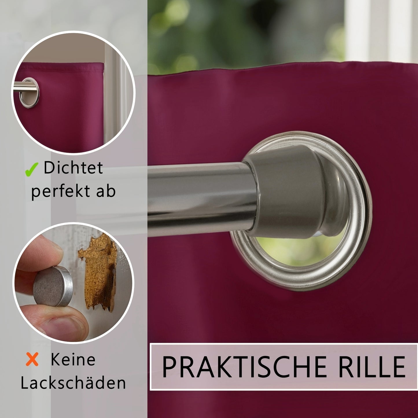Türvorhang & Stange silber