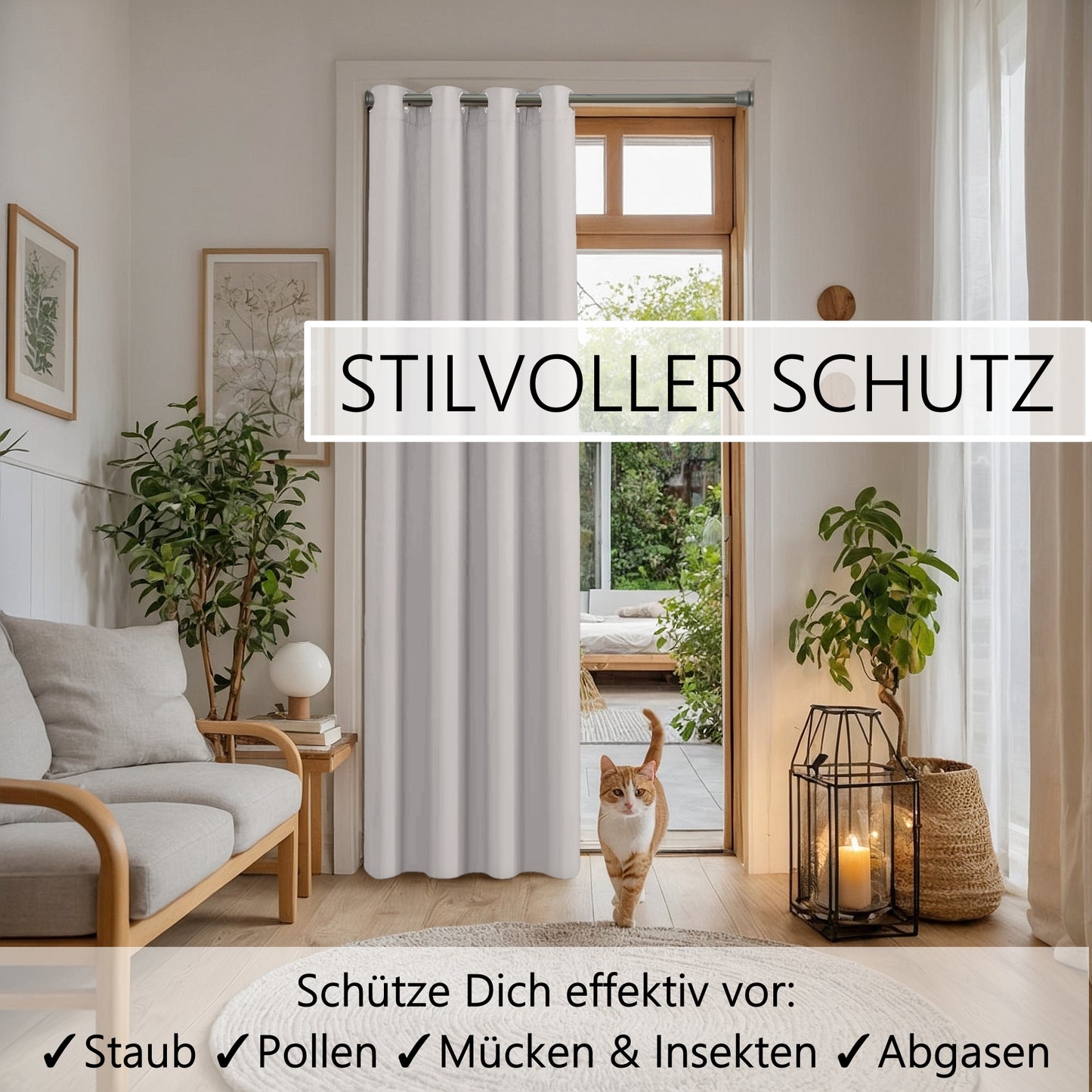 Türvorhang & Stange silber