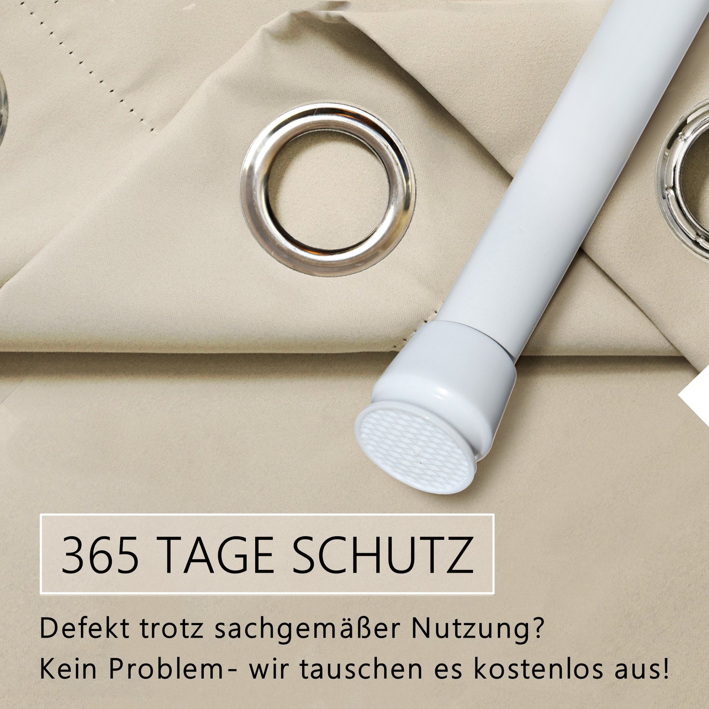 Türvorhang & Klemmstange weiß