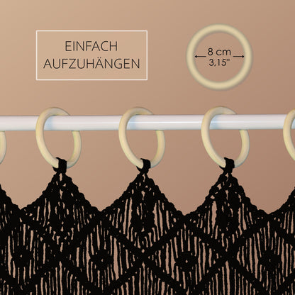 Makrameevorhang mit Stange