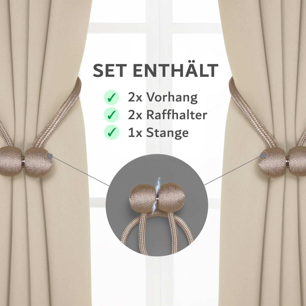 Vorhang-Set mit Klemmstange – cozyor