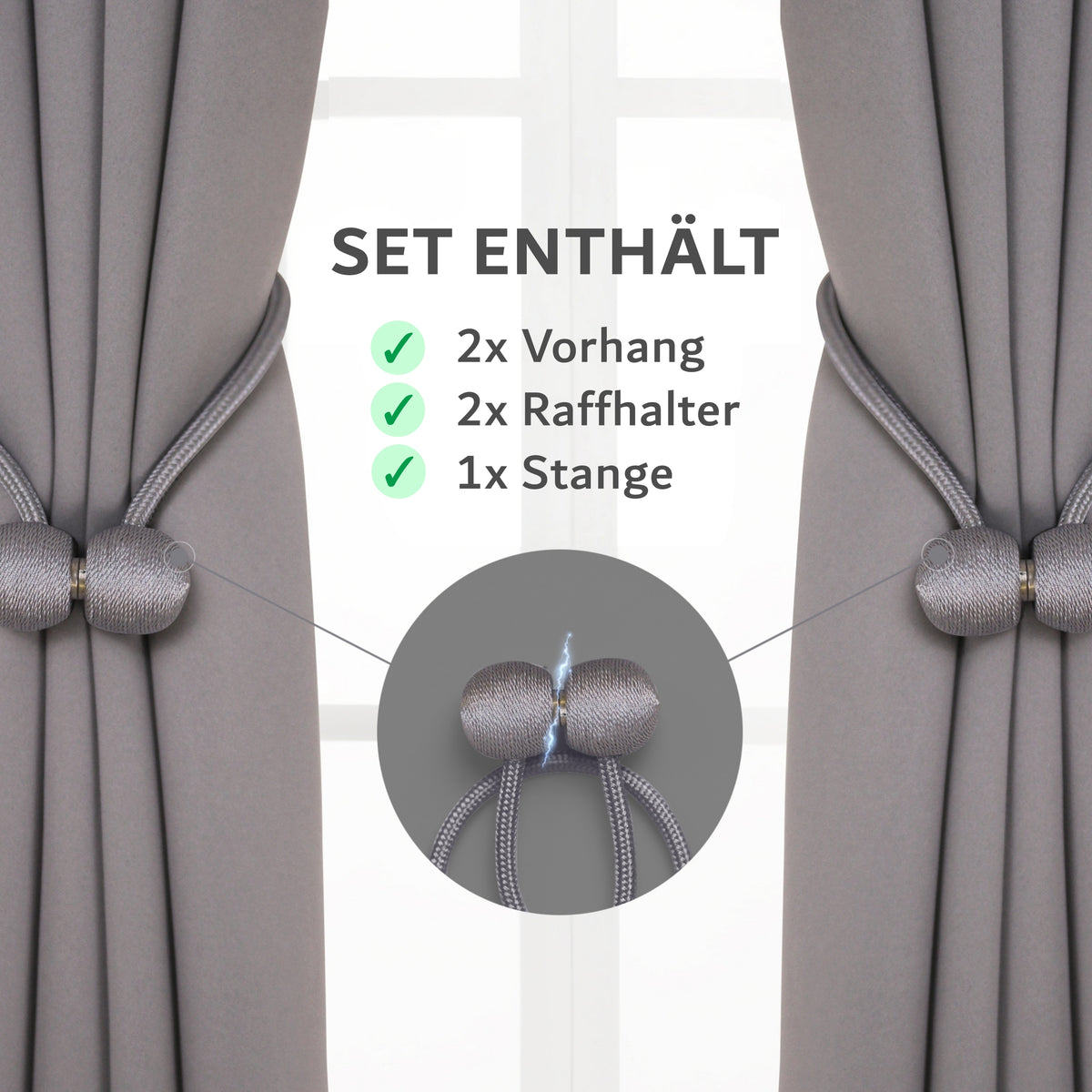 Vorhang-Set mit Klemmstange – cozyor