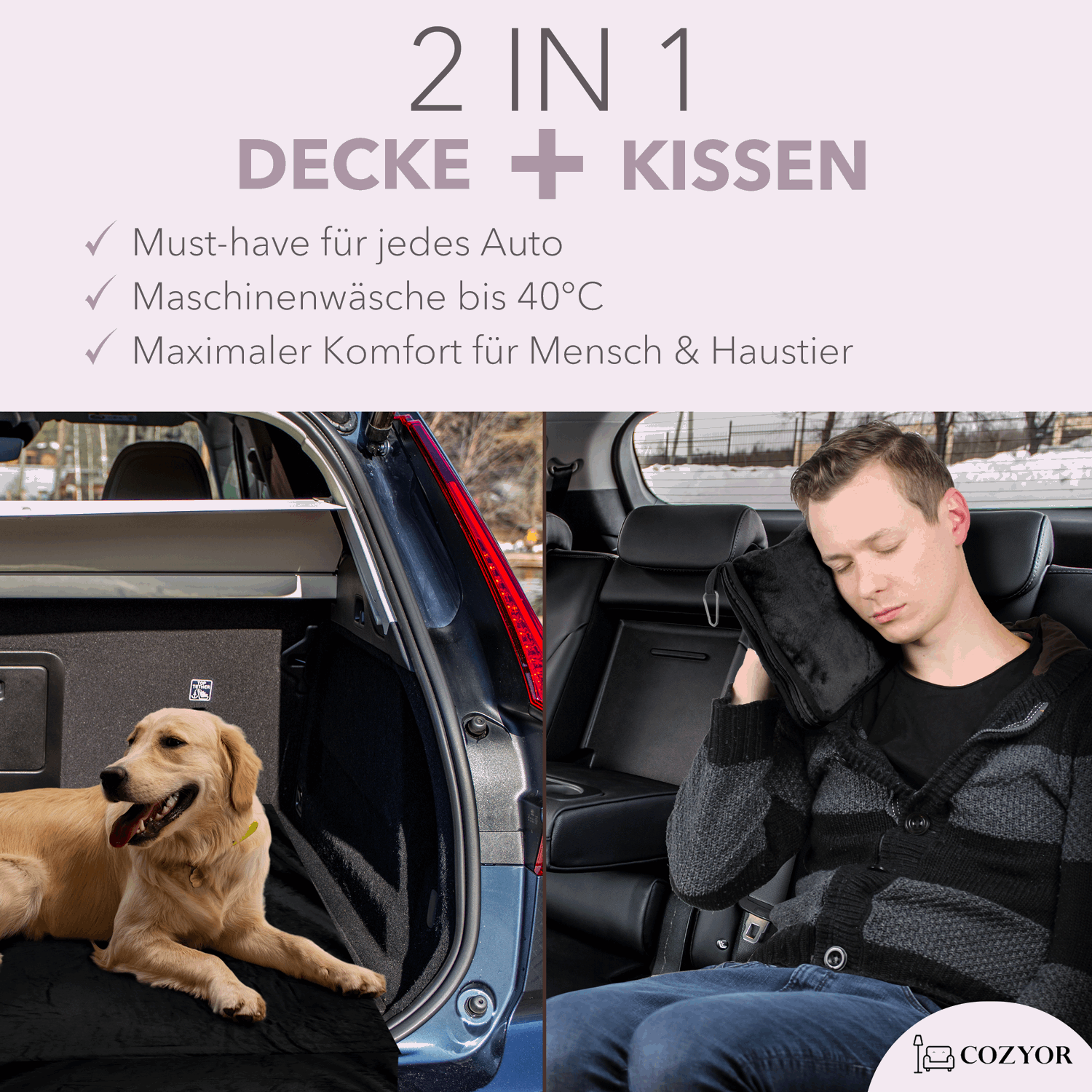 2in1-Reisekissen und -decke