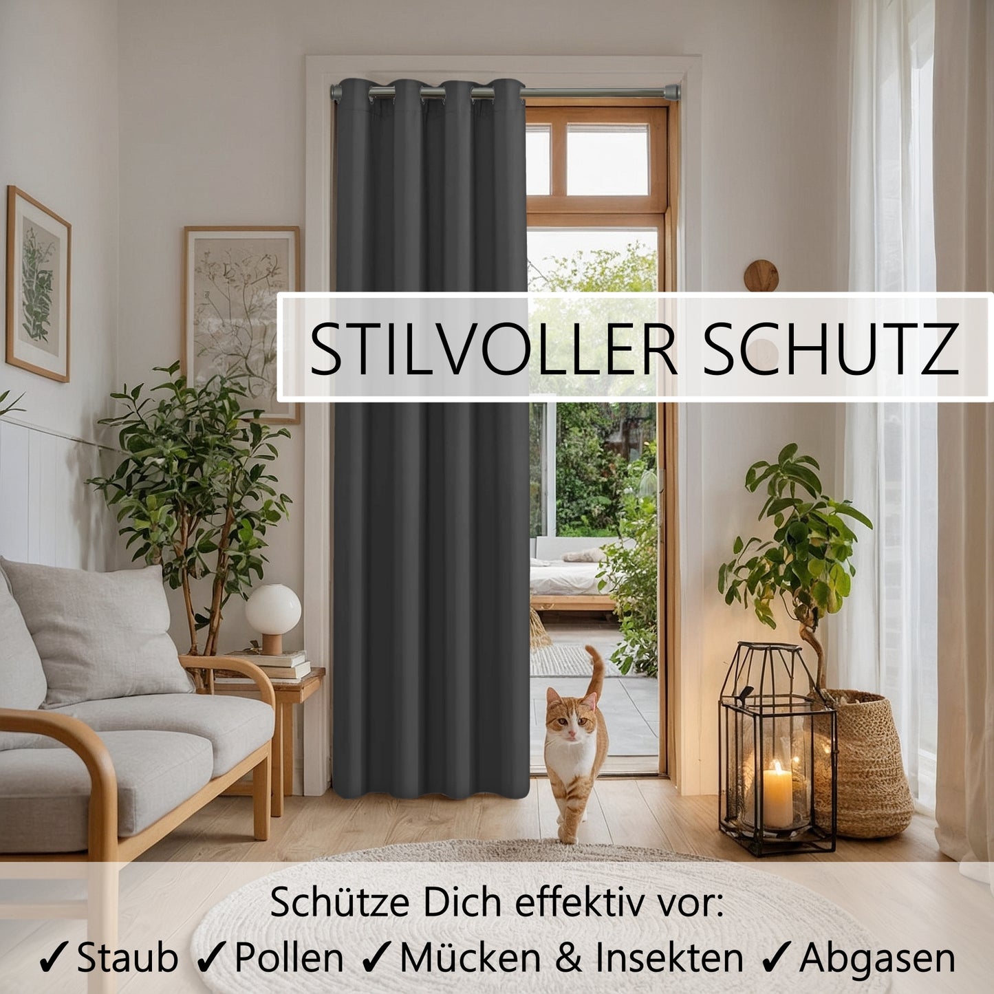 Türvorhang & Stange silber