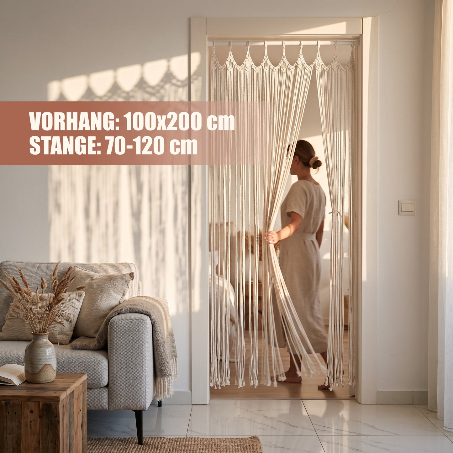 Makramee Vorhang Boho 100x200 cm