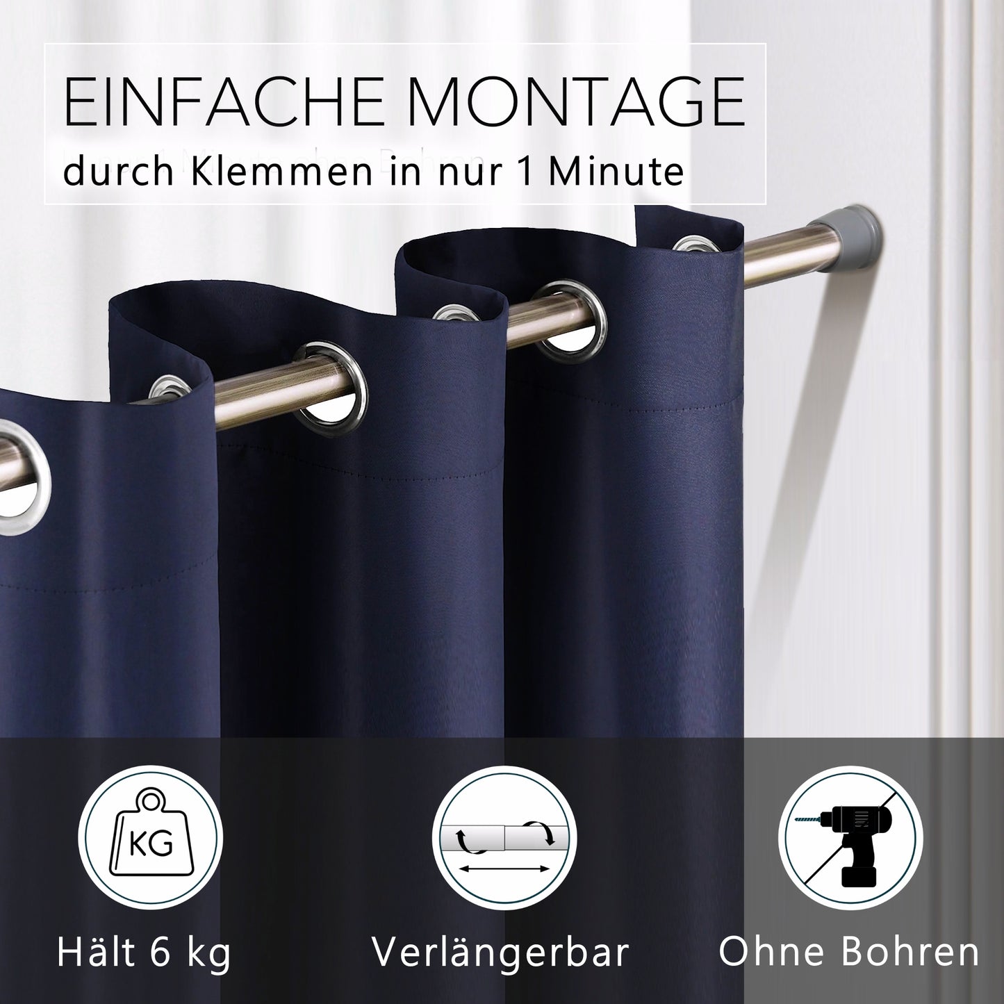 Türvorhang & Stange silber