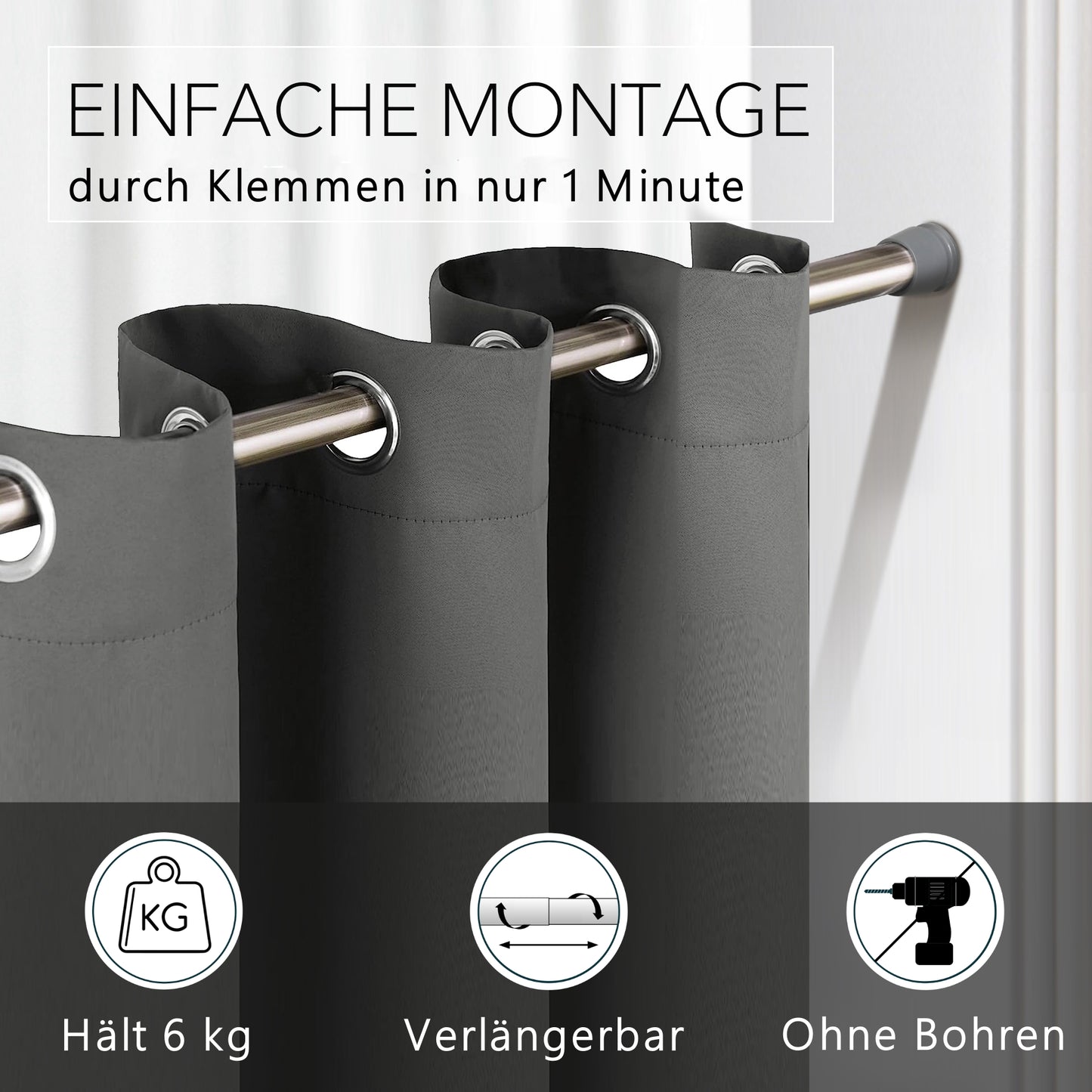 Türvorhang & Stange silber