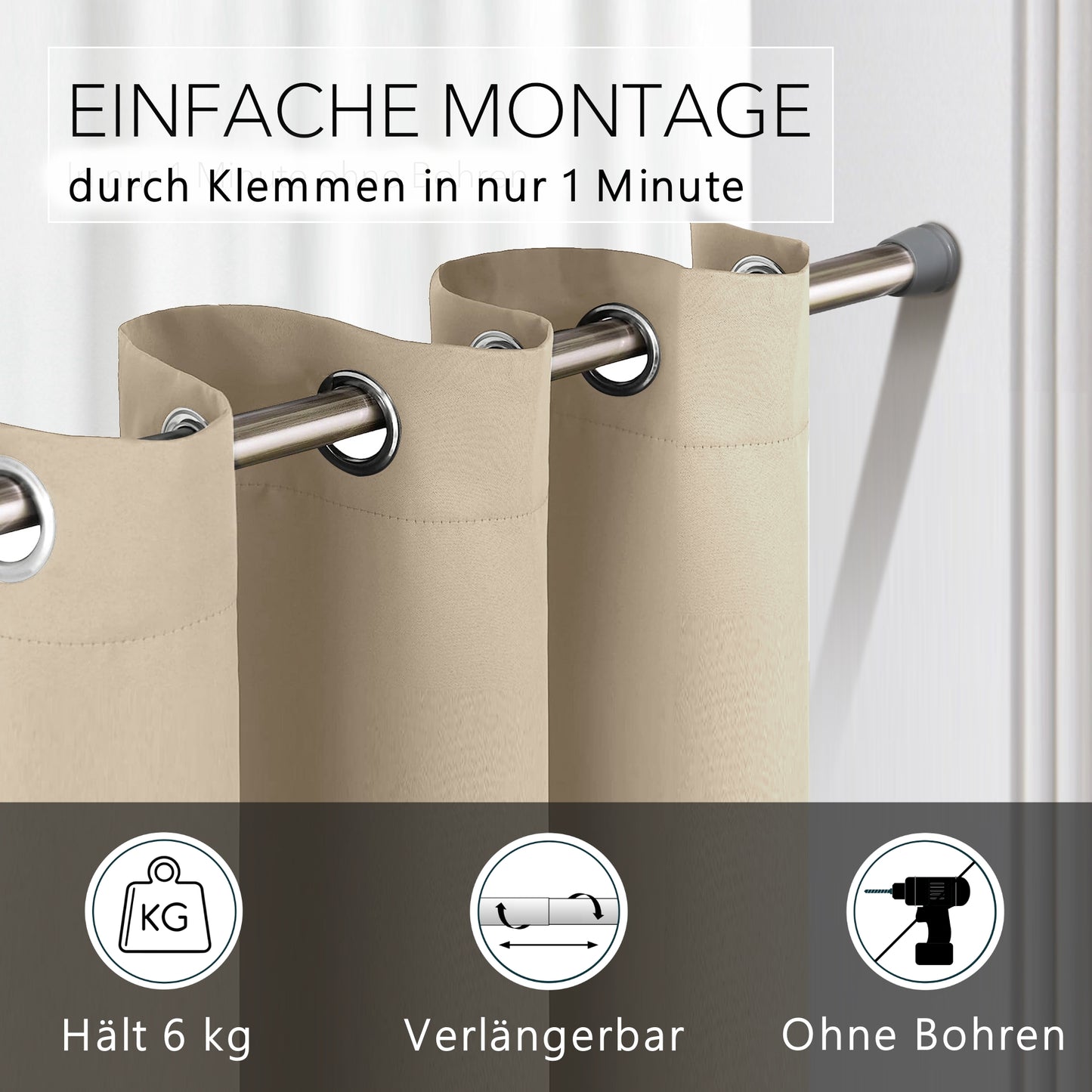 Türvorhang & Stange silber