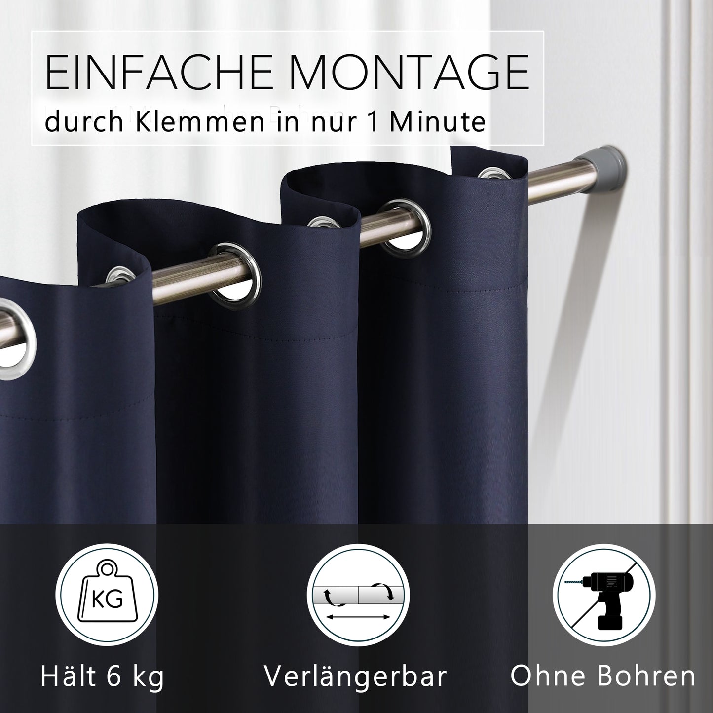 Türvorhang & Stange silber