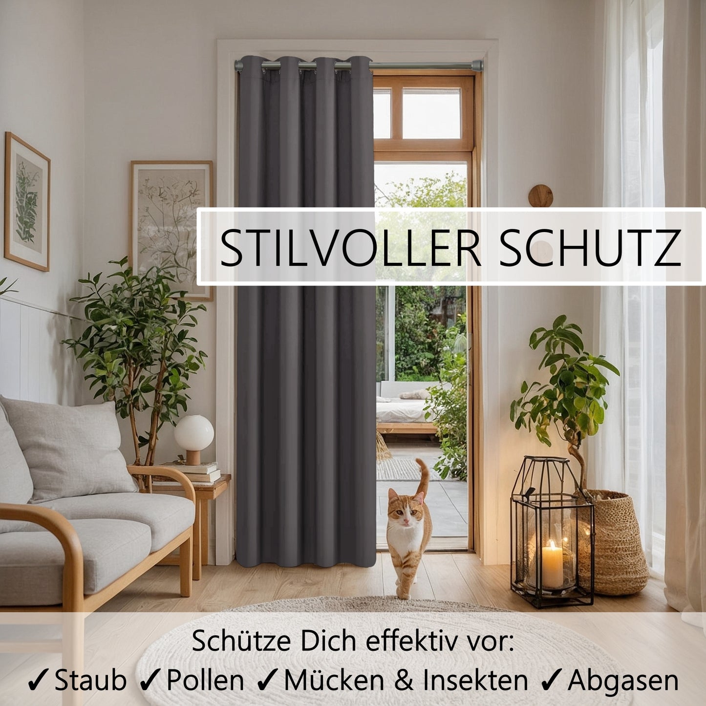 Türvorhang & Stange silber