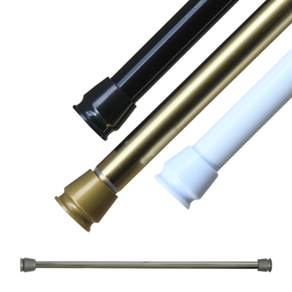 Premium telescopic rod, 1-minute assembly without drilling, as a shower curtain rod, for closet systems &amp; niches, perfect fit &amp; elegance meets functionality