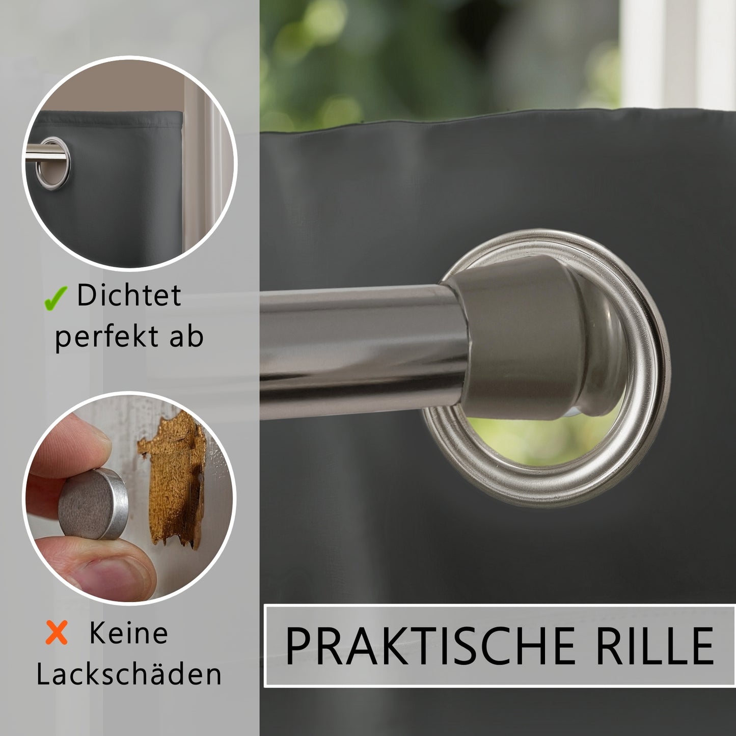 Türvorhang & Stange silber