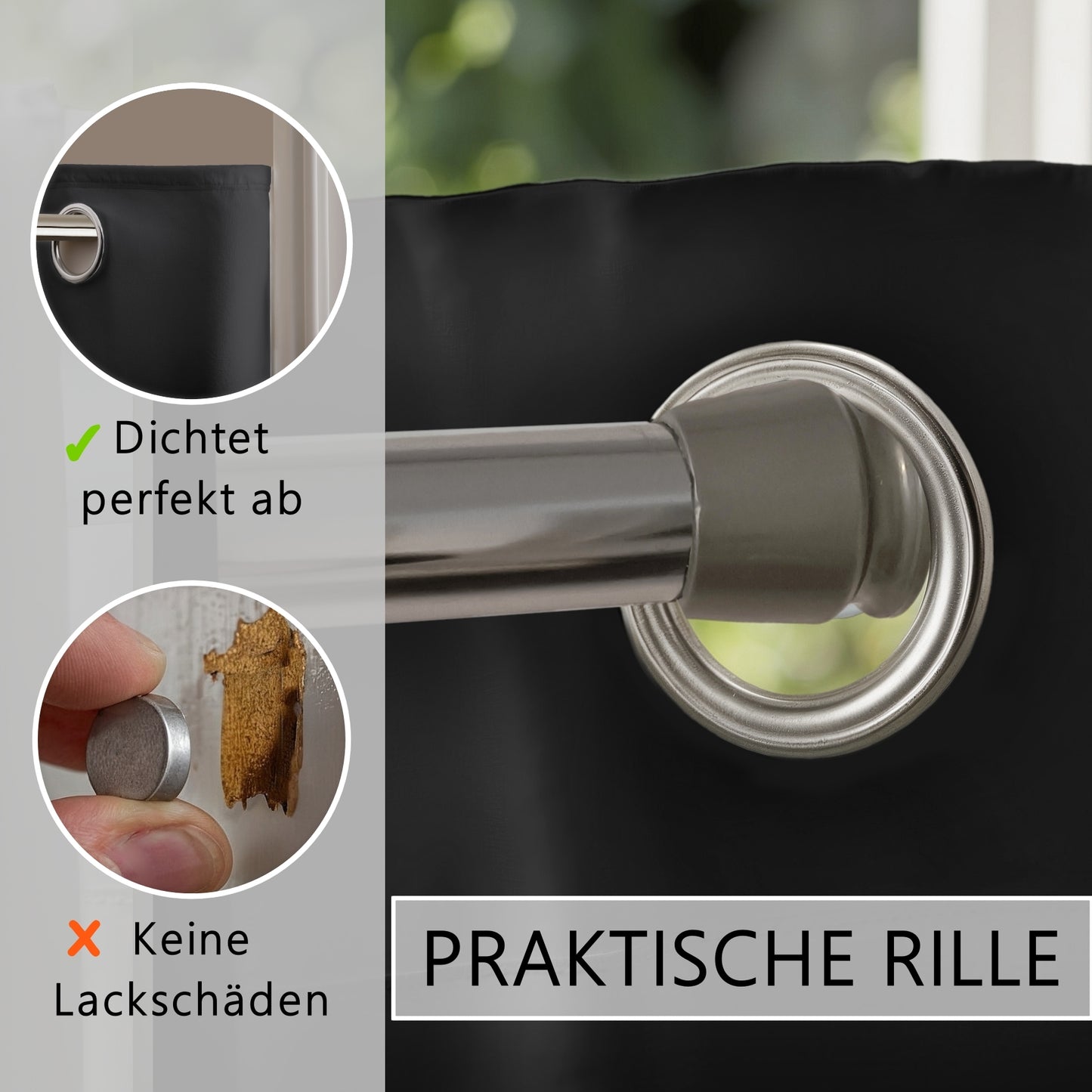 Türvorhang & Stange silber