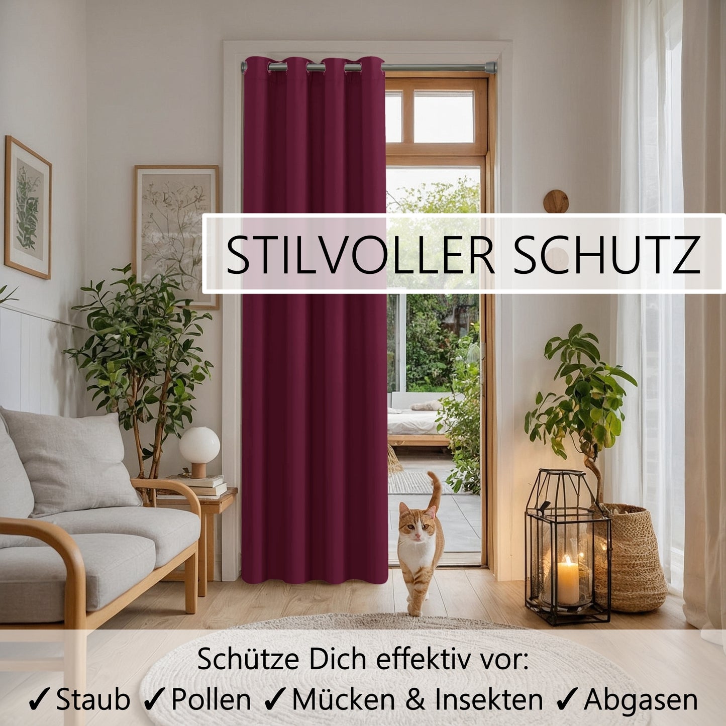 Türvorhang & Stange silber