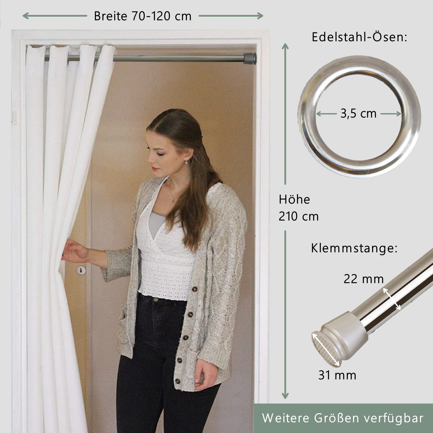 Türvorhang & Stange silber