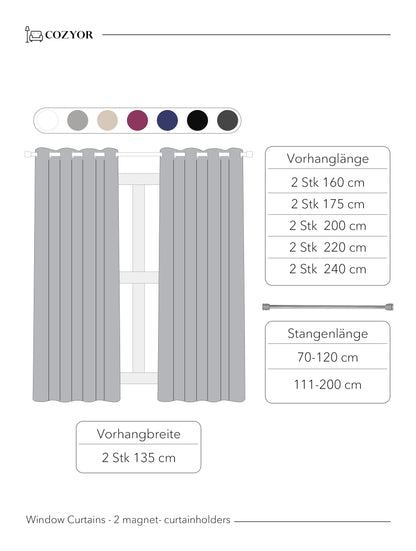 Vorhang-Set mit Klemmstange